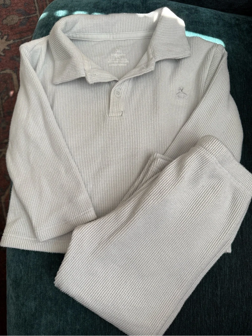 GAP Kids light blue Waffle-Knit V-Neck Matching Set